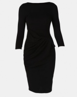 City Goddess London Drape Bow Midi Dress Black Photo