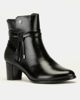 Pierre Cardin Block Heel Multi Strap Ankle Boots Black Photo
