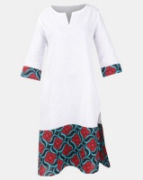 Kieke Long Kaftan With Print Red Multi Photo