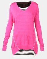 Utopia Knitwear Jumper With Open Back Pink Photo