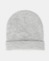 Brave Soul Mens Knitted Beanie Light Grey Marl Photo