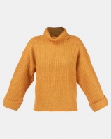 Brave Soul Ribbed Jumper With Roll Neck Gold Photo