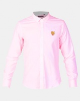 Brave Soul Long Sleeve Shirt With Tiger Embroidery Pink Photo