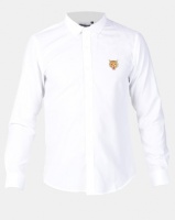Brave Soul Long Sleeve Shirt With Tiger Embroidery White Photo
