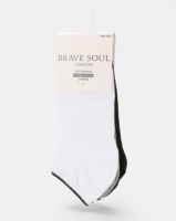 Brave Soul Lauren 3 Pack Slogan Detail Socks Multi Photo