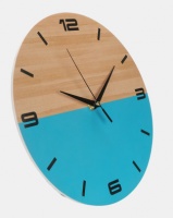 Royal T Wooden Color Block Wall Clock Blue Photo