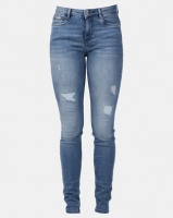 Sissy Boy Axel Mid Rise With Rips Skinny Jeans Med Blue Photo