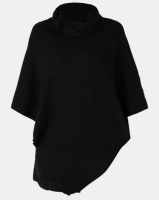 G Couture Crossed Neck Poncho Black Photo