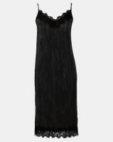 Paige Smith Pleated Slip with Lace Black Photo