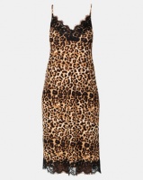 Paige Smith Pleated Slip with Lace Leopard Photo