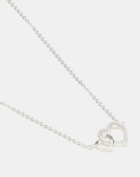 Silver Bird Sterling Silver CZ Double Heart Necklace Silver Photo