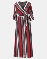 G Couture Maxi Stripe Dress Red/White/Black Photo