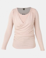 G Couture Mock Wrap Top with Underlayer Stone Photo