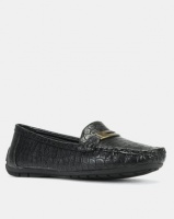 Pierre Cardin Comfort Faux Croc Trim Moccasins Shoes Black Photo