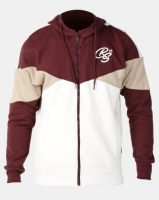 Crosshatch Fernvale Panelled Zip Through Hoody Deep Red Photo