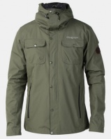 Crosshatch Rainout Waterproof Hooded Jacket Forest Night Green Photo