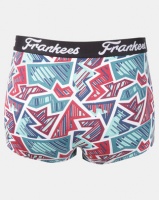 Frankees Fuzzle Printed Short Leg Trunks Red/Blue Photo