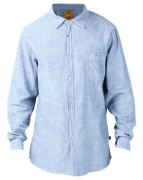 Kakiebos Long Sleeve Crosshatch Denim Shirt Stonewash Blue Photo