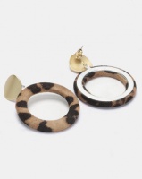 Joy Collectables Animal Print Drop Earrings Brown Photo