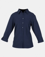 Utopia Stretch 3/4 Sleeve Shirt With Roll Up Navy Photo