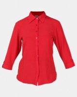 Utopia Stretch 3/4 Sleeve Shirt With Roll Up Red Photo