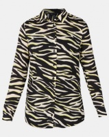New Look Black Neon Zebra Print Longline Shirt Photo