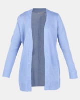 Brave Soul Mid Length Open Front Cardigan Provence Blue Photo