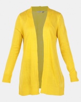 Brave Soul Mid Length Open Front Cardigan Golden Yellow Photo