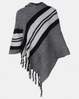 Blackcherry Bag Bold Stripe Poncho Grey Photo