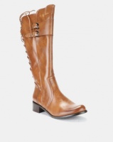 Pierre Cardin Lace Up Detail Riding Boot Tan Photo