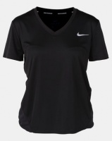 Nike Performance Women's Miler V-Neck Top Black Photo