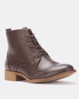 AWOL Lace Up Ankle Boots Choc Photo