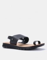 Angelsoft Heidi Comfort Leather Sandals Black Photo