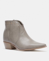Jada Curved Top Western Ankle Boots Taupe Photo