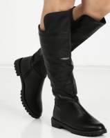 Jada Knee High Cleated Sole Boots Black Photo