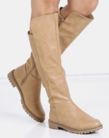 Jada Knee High Cleated Sole Boots Sand Photo