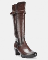 Soft Style by Hush Puppies Sidney Heeled Long Boots Choc Burnished Photo