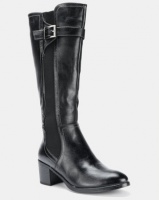 Soft Style by Hush Puppies Letitia Heeled Long Boots Black Burnished Photo