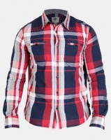 Lee Cooper Pollock Long Sleeve Check Shirt Red/Navy Photo