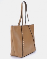 Blackcherry Bag Stud Detail Shopper Bag Tan/Gold Photo