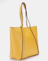 Blackcherry Bag Stud Detail Shopper Bag Mustard/Silver Photo