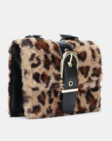 Blackcherry Bag Faux Leopard Fur Crossbody Bag Coffee Photo