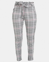 QUIZ Paper Bag Trousers Black/White And Pink Photo