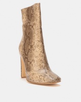 EGO Boomslang Ankle Snakeskin Boots Nude Photo