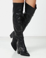EGO Lily Western Belted Long Boots Black Photo