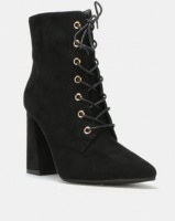 Utopia Mocc Suede Lace Up Boots Black Photo