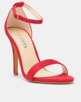 Utopia Microfibre Barely There Heels Red Photo