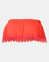 Legit Boobtube Crop Top With Lace Hem Red Photo