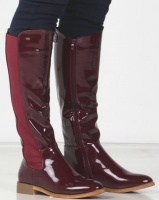 Miss Black ROUTE 66 Long Boot Patent Burgundy Photo