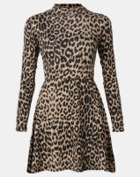 London Hub Fashion Leopard Print High Neck Mini Dress Multi Photo